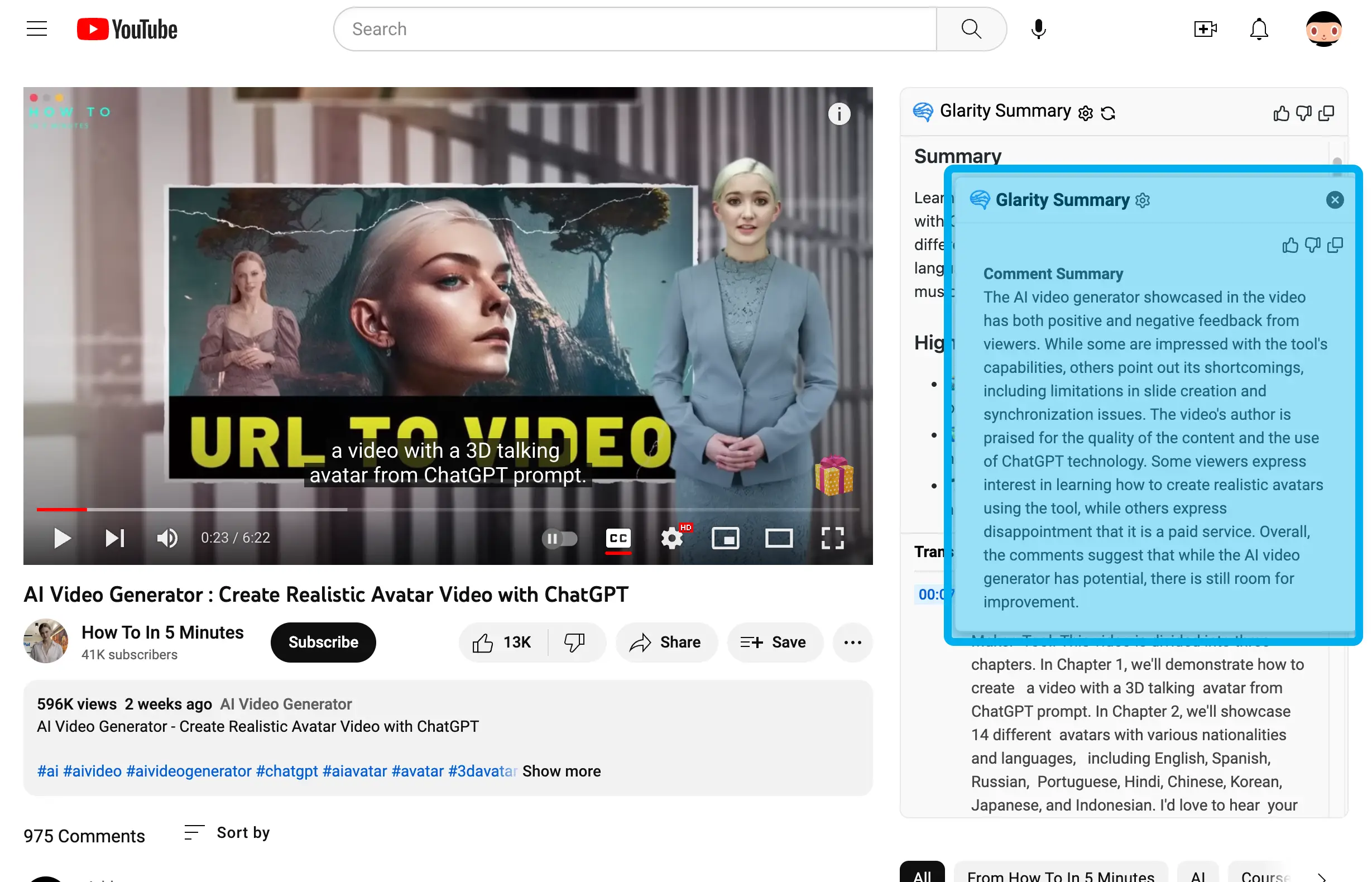 YouTube Comments Summary